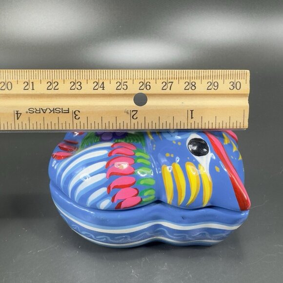 Mexican Pottery RedWare Trinket Dish Jewelry Holder Container Owl Pig Shaped VTG - Picture 3 of 12